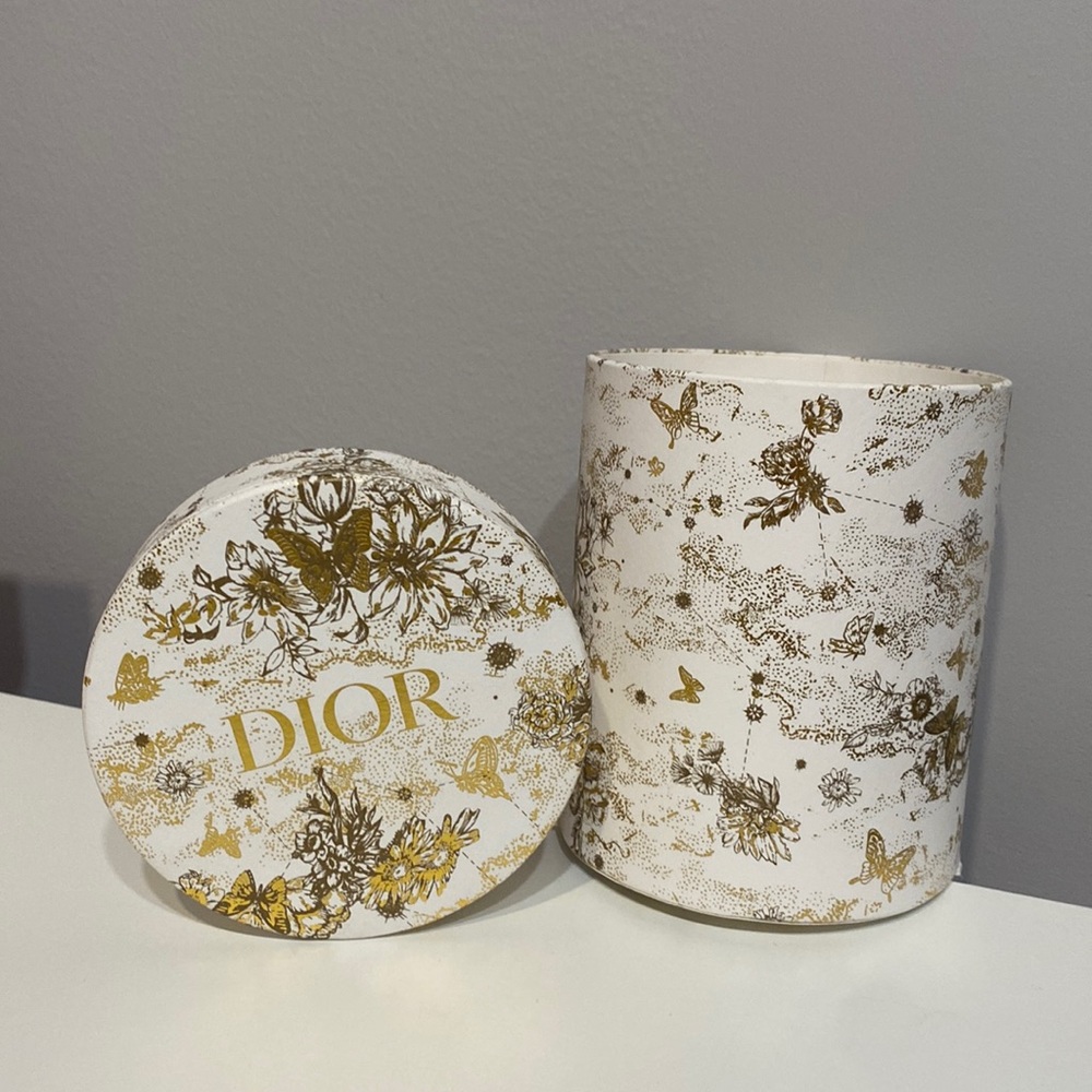 Dior White and Gold Floral Accessory